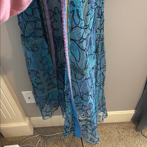 Anthropologie Blue Sheer Kimono - Picture 3 of 4